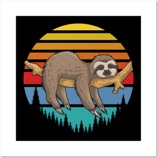 Sloth Sleepy Design Posters and Art